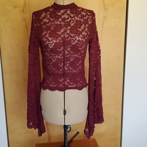 Rue 21 Strech Lace Long Sleeve Top